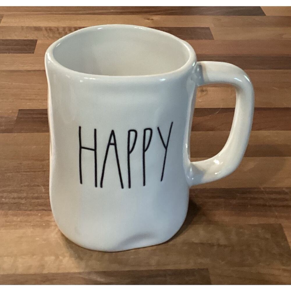 Rae Dunn Happy Artisan Collection Ceramic 16 oz Coffee Mug Cup Magenta